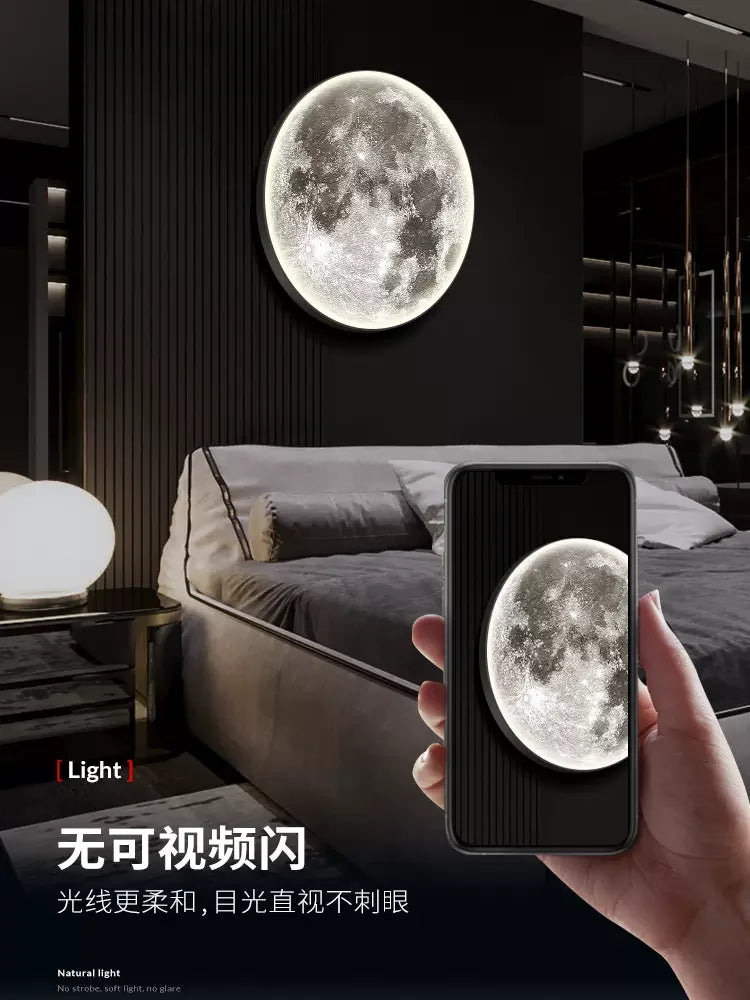 LED Wall Light Remote Dimming Moon Earth Wall Light