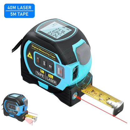 3-in-1 Laser Tape Measure – 60M Laser Rangefinder with 5M Tape & LCD Digital Display - Rehmiar