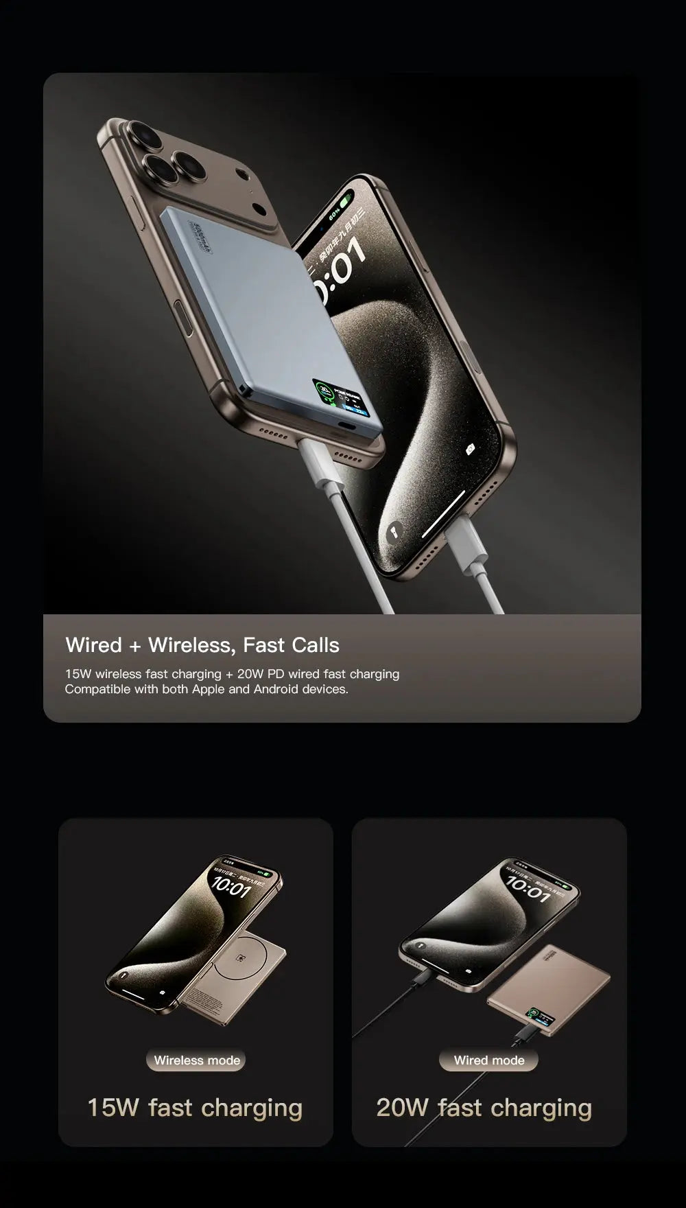 New Smart Display Wireless Charger – MagSafe Battery Backup for iPhone 17 & Apple Watch Series 10/9 - Rehmiar