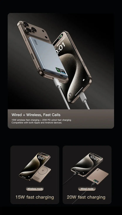 New Smart Display Wireless Charger – MagSafe Battery Backup for iPhone 17 & Apple Watch Series 10/9 - Rehmiar