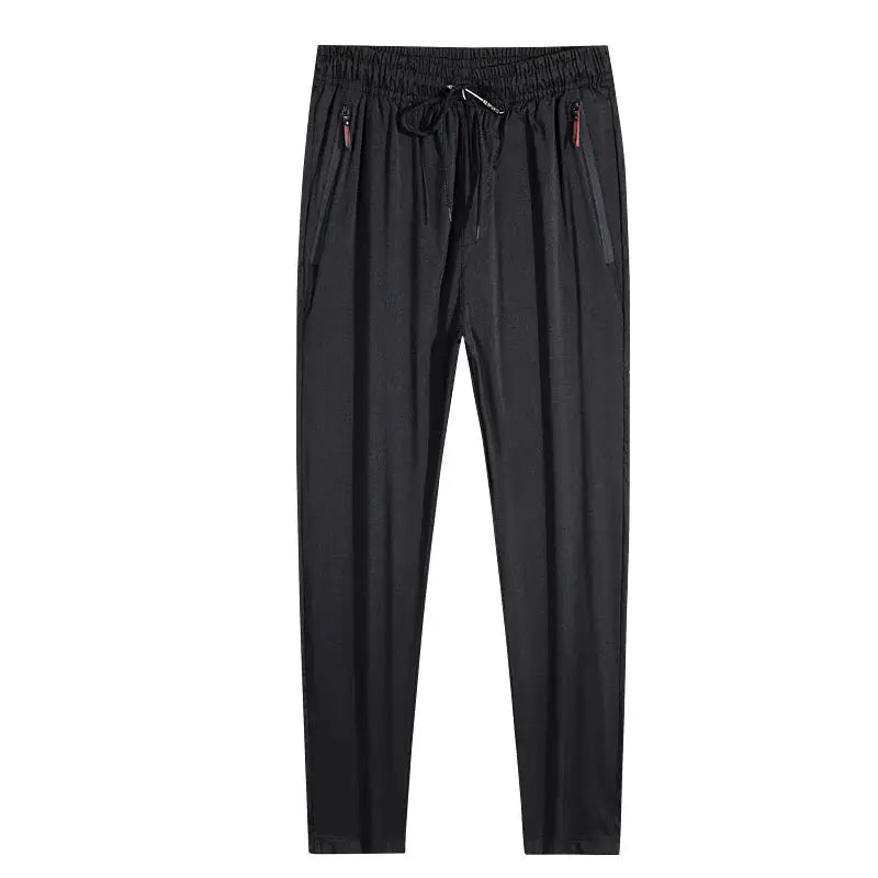 Men's Casual Pants – Straight Slim Fit Elastic Waist Jogger Classic Blue, Black Gray, Plus Size Available