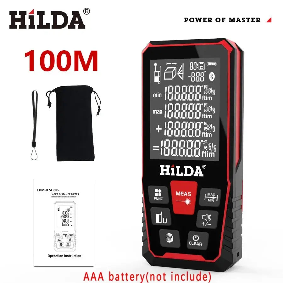 HILDA Laser Distance Meter 50M/100M/120M – Professional Laser Rangefinder Measuring Tool - Rehmiar