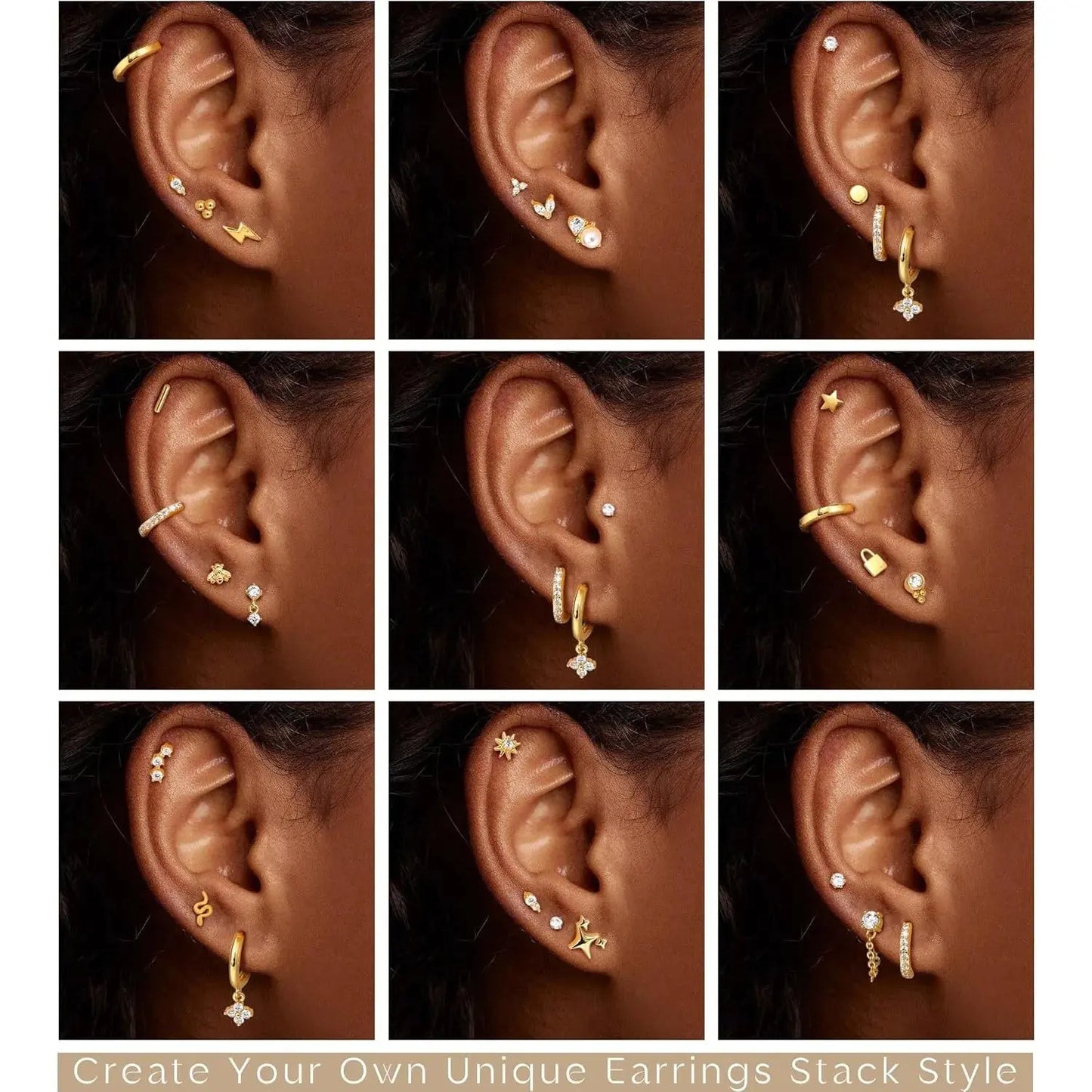 1pc Earrings for Sensitive Ears Surgical Stainless-Steel Earrings for Women Dainty Flat Back Earring Stud Hoop Cartilage