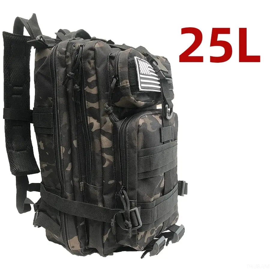 25L / 50L Tactical Backpack – Waterproof Nylon Hiking Trekking Fishing Hunting & Camping Rucksack - Rehmiar