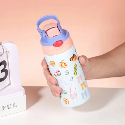 350ml Cartoon Insulated Stainless Steel Thermos Cup – Kids Cartoon Print Vacuum Flask - Rehmiar
