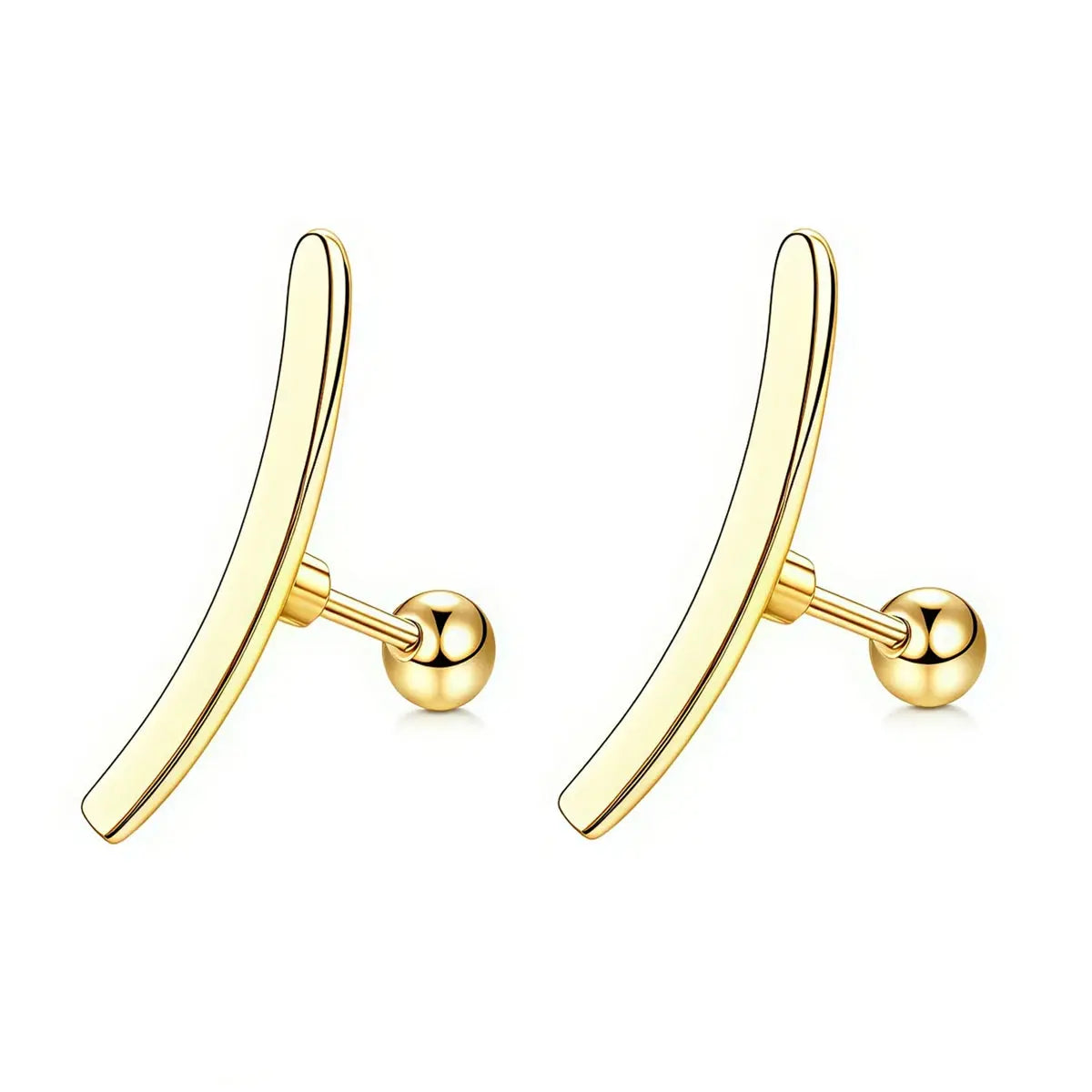 2Pcs 16G Stainless Steel Screw Back Stud Earrings for Women, Cubic Zirconia Cartilage Conch Helix Ear Piercing