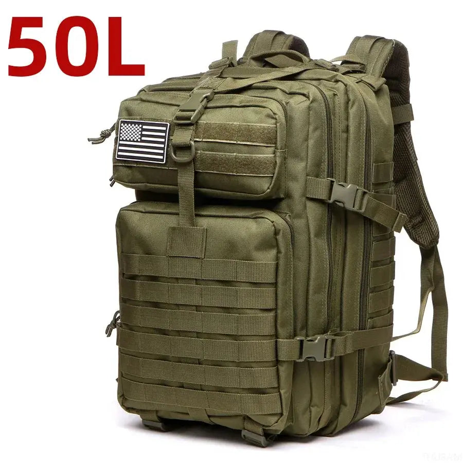 25L / 50L Tactical Backpack – Waterproof Nylon Hiking Trekking Fishing Hunting & Camping Rucksack - Rehmiar