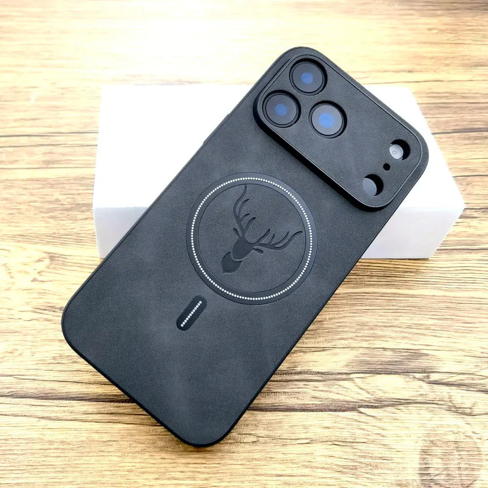 Luxury Faux Leather Magnetic Case for iPhone 11–17 Pro Max – MagSafe Wireless Charging Cover - Rehmiar
