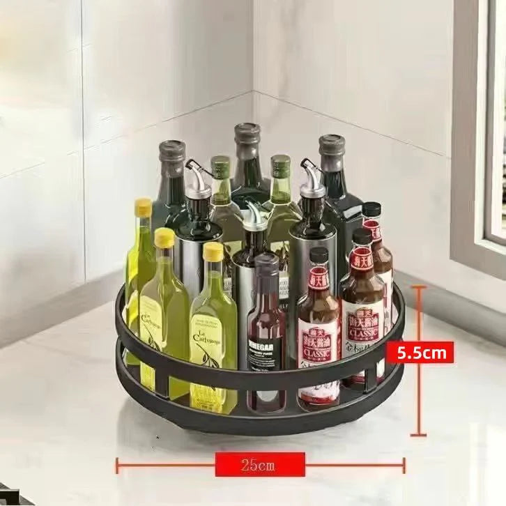 Multi-purpose 360° Rotating Storage Box Space-saving Non-slip Countertop Kitchen Storage Tableware Rehmiar