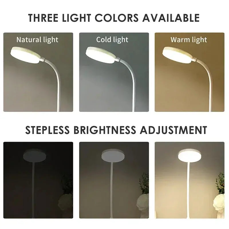 Portable LED Desk Lamp – USB Plug or Battery Powered, 3 Colours & Stepless Dimming, Eye-Protection Bedside Lamp for Bedroom - Rehmiar