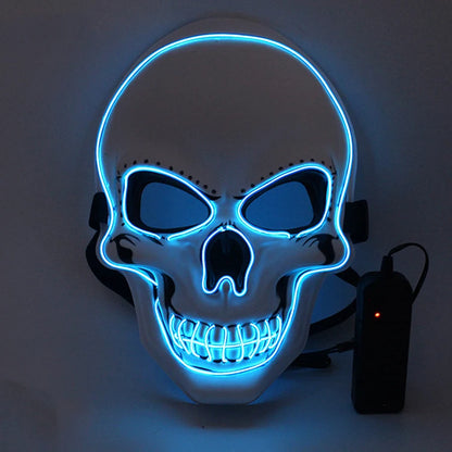 Halloween Horror Skull Mask LED Cold Light Mask - Rehmiar