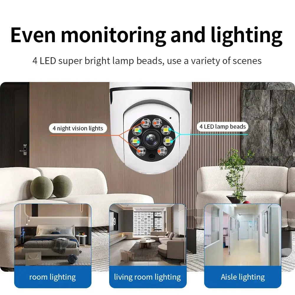 Wi-Fi Mini Surveillance Camera – Full Colour Night Vision, Auto Human Tracking & Zoom, Indoor Security Monitor Rehmiar