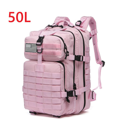 25L / 50L Tactical Backpack – Waterproof Nylon Hiking Trekking Fishing Hunting & Camping Rucksack - Rehmiar
