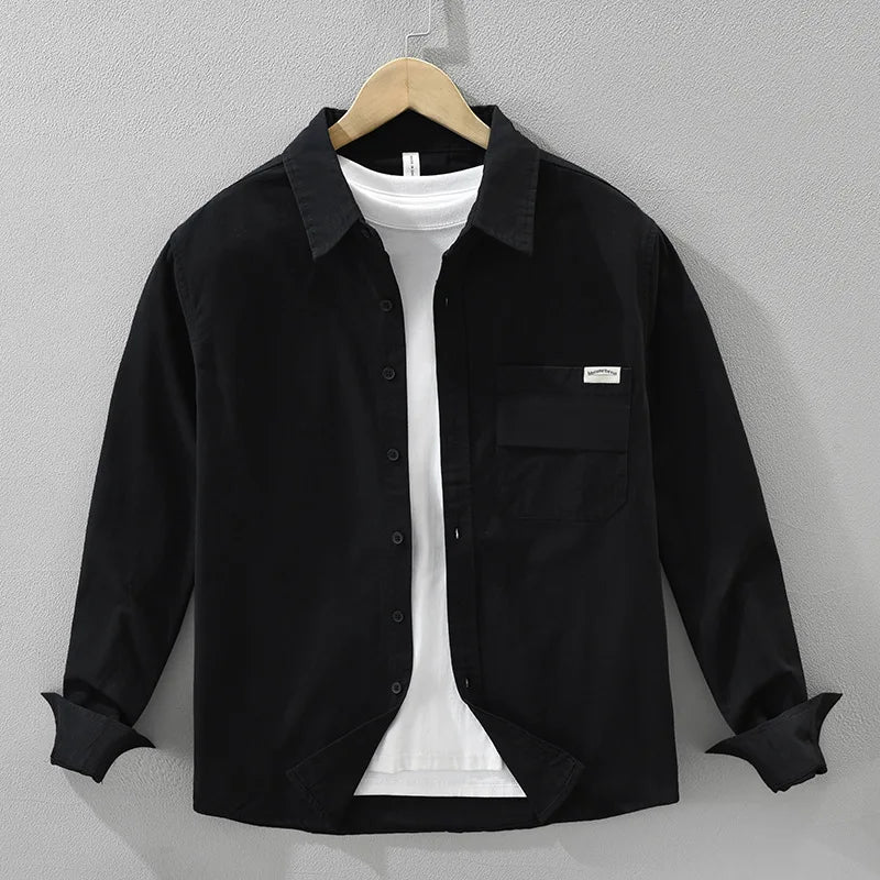 Autumn New Turn-down Versatile Collar Cargo Long Sleeve Shirt - Rehmiar