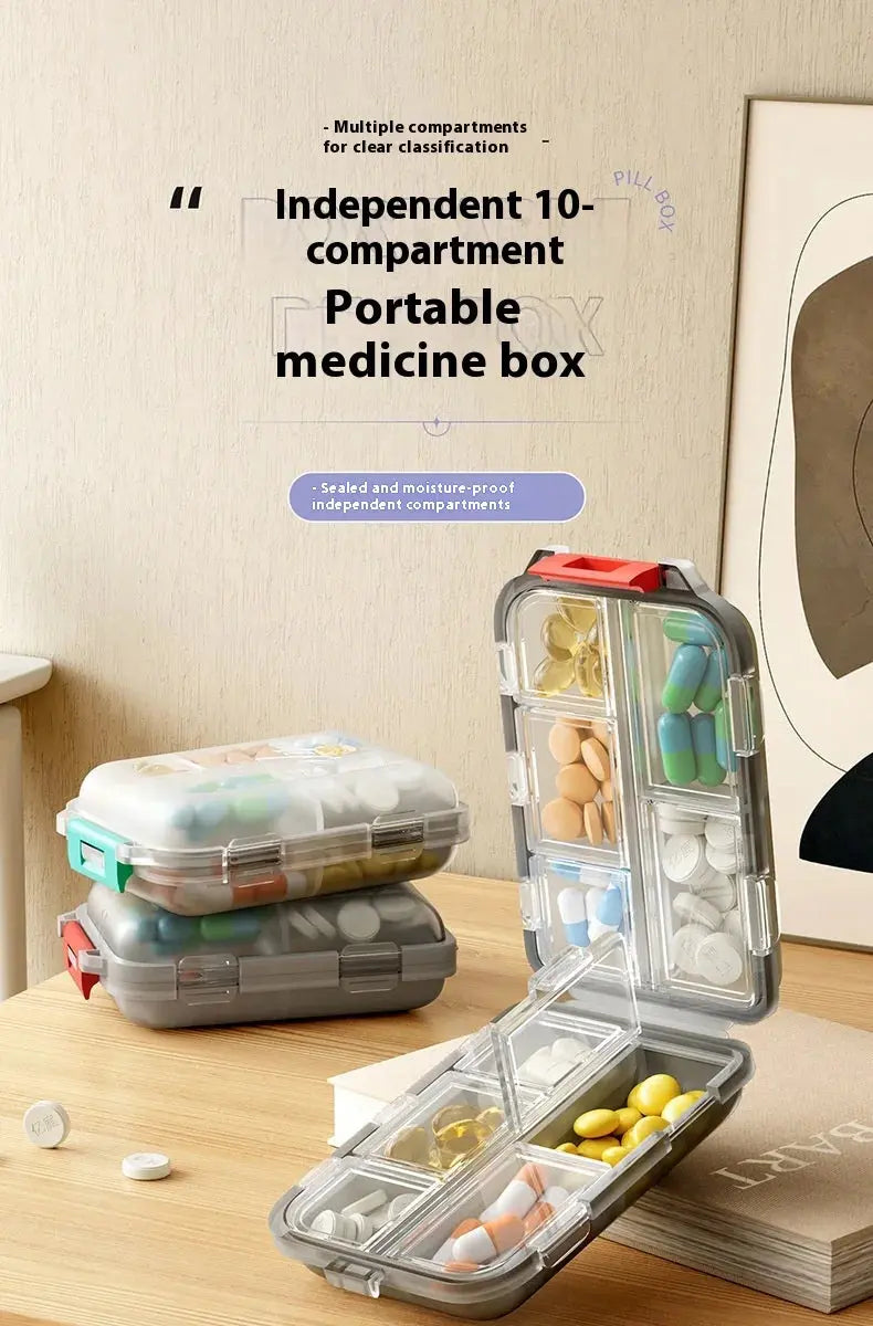 Tcare Travel Pill Organizer – Moisture-Proof Pill Box for Pocket or Purse, Portable Daily Medicine & Vitamin Holder Container - Rehmiar