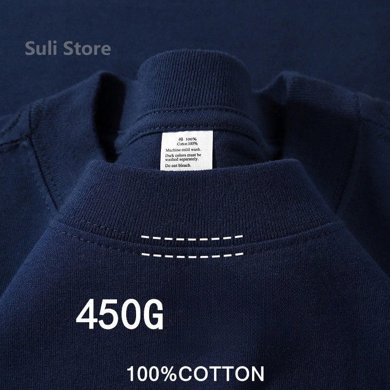 450G High Quality 100% Cotton Unisex Summer T-Shirt - Rehmiar