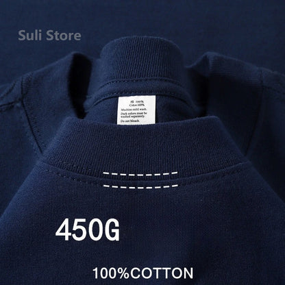 450G High Quality 100% Cotton Unisex Summer T-Shirt - Rehmiar