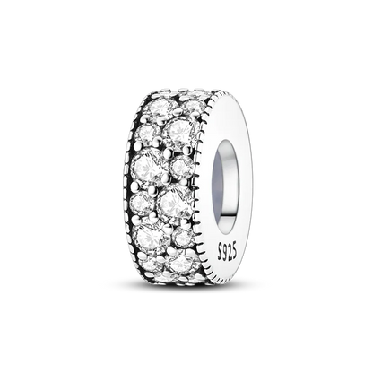 925 Sterling Silver Rainbow Zircon Beautifully Shaped Silicone Stopper Charms Beads - Rehmiar