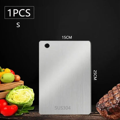 WXCOO Stainless Steel Kitchen Cutting Board – Food Grade Thick Chopping Board for Meat, Vegetables & Fruit - Rehmiar