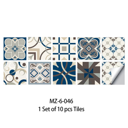 10pcs Blue & Gray Matte Surface Wall Sticker Film - Rehmiar