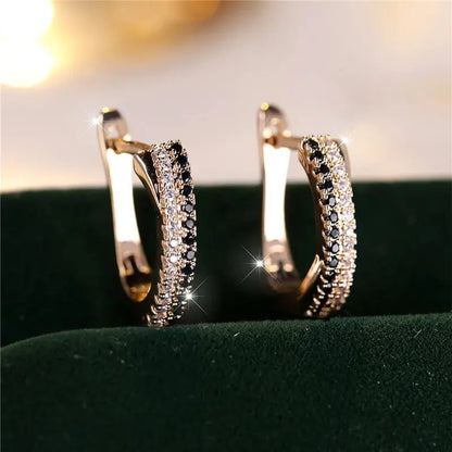 Red Zircon Clip On Earrings Gold Tone Wedding Party Jewellery for Women - Rehmiar