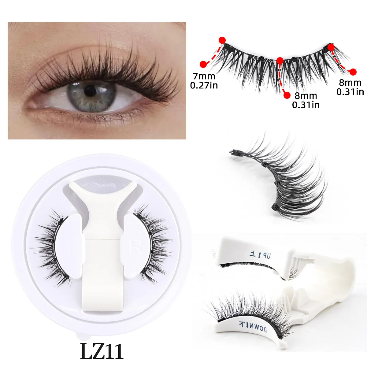 1 Pair Magnetic Eyelashes Handmade Fluffy Faux Mink Reusable Lashes - Rehmiar