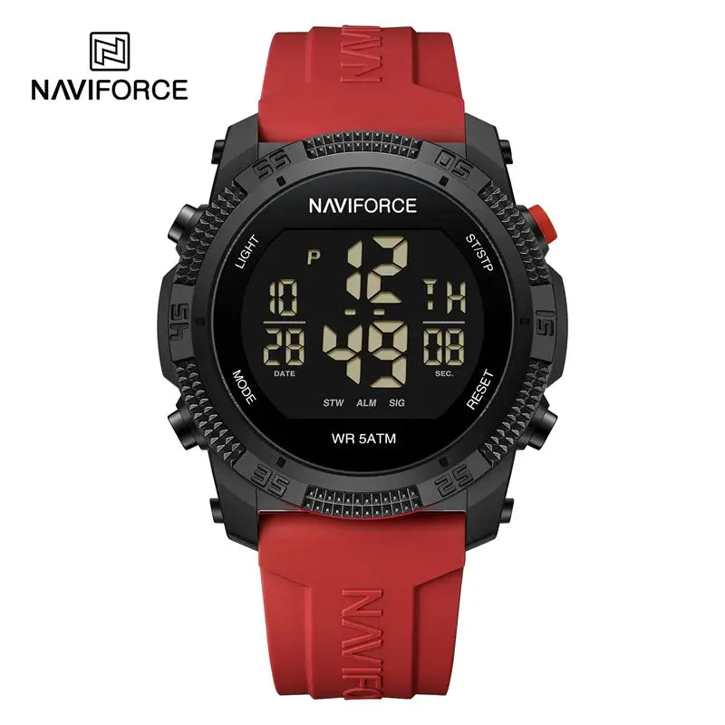Naviforce  Luxury Men's Fashion Watch – Water Resistant Silicone Strap LCD Electronic Clock