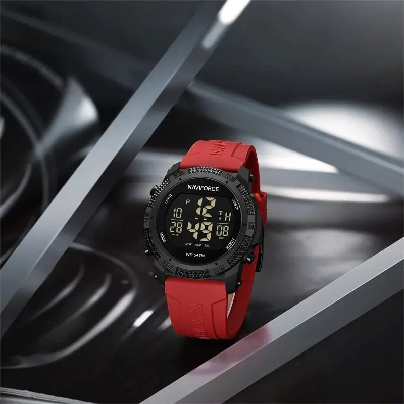 Naviforce  Luxury Men's Fashion Watch – Water Resistant Silicone Strap LCD Electronic Clock