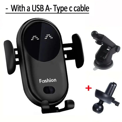 30W Wireless Car Charger Mount Air Vent Auto Clamping Fast Charging Phone Holder - Rehmiar