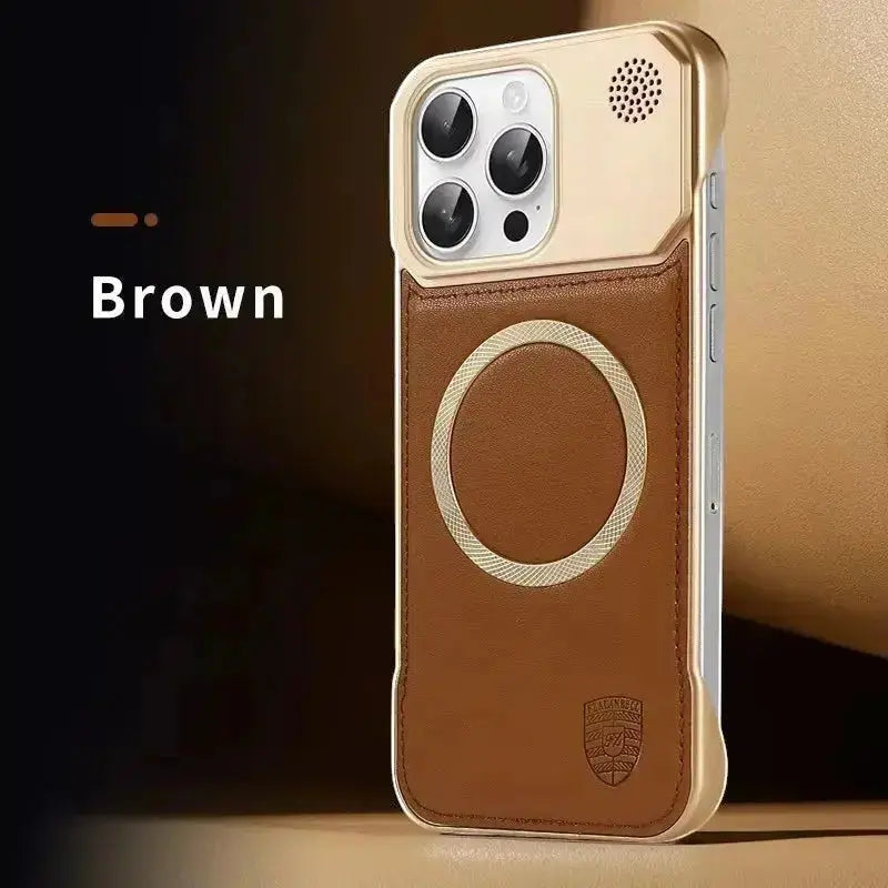 Luxury Magnetic Leather Aromatherapy Case for iPhone 11–17 Pro Max – Wireless Charging Compatible - Rehmiar
