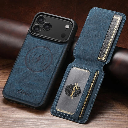 SUTENI Wireless Charging Phone Case Magnet Card Holder Stand Faux Leather For iPhone 17 Pro Max 16 Plus 15 14 13 12 - Rehmiar