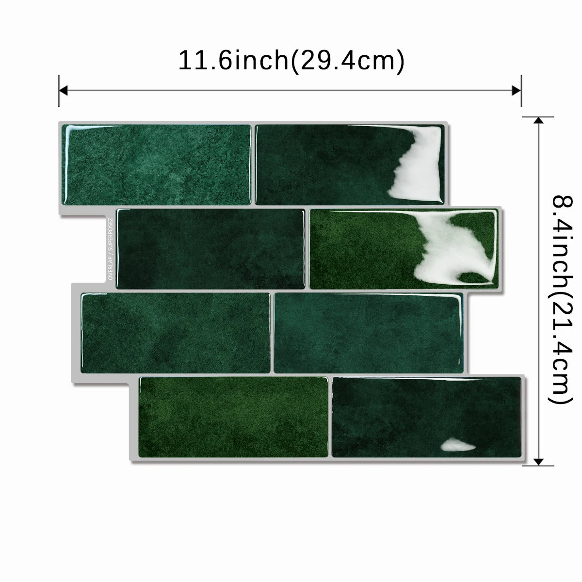 Green Brick Pattern Waterproof Heat-resistant Self-Adhesive 10pcs Wall Stickers Tile - Rehmiar