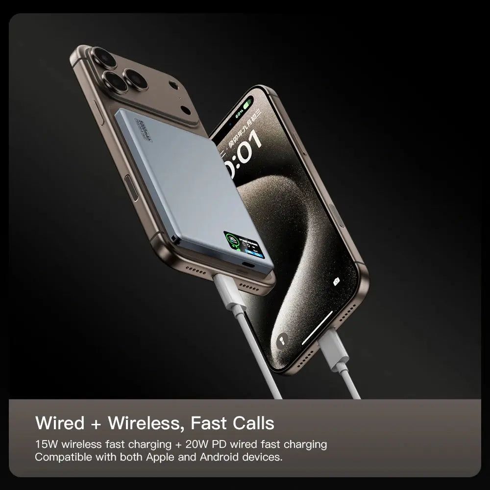 New Smart Display Wireless Charger – MagSafe Battery Backup for iPhone 17 & Apple Watch Series 10/9 - Rehmiar