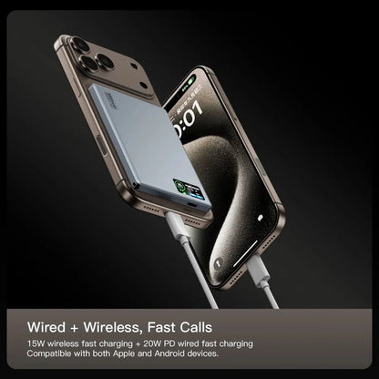 New Smart Display Wireless Charger – MagSafe Battery Backup for iPhone 17 & Apple Watch Series 10/9 - Rehmiar