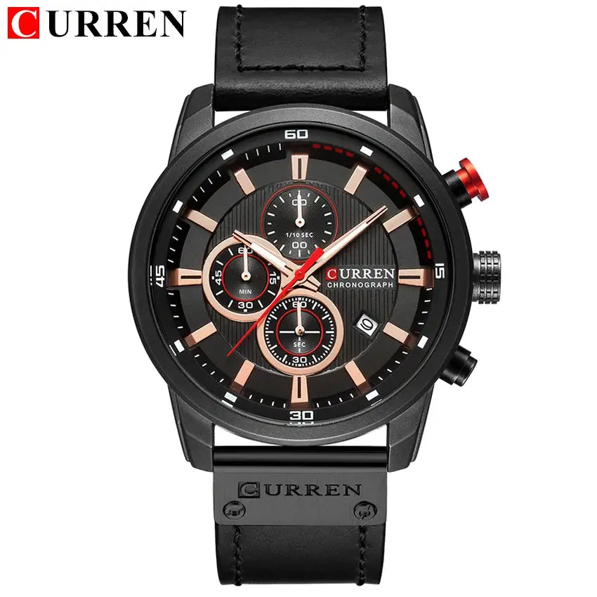 CURREN Men’s Chronograph Watch – Luxury Sport Quartz Wristwatch with Date Display - Rehmiar