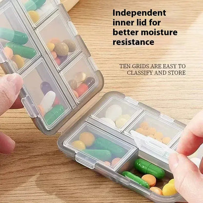 Tcare Travel Pill Organizer – Moisture-Proof Pill Box for Pocket or Purse, Portable Daily Medicine & Vitamin Holder Container - Rehmiar