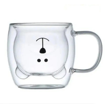 Cute Bear 250ml Double-Wall Glass Cup – Insulated Mug for Hot & Cold Drinks, Ideal Gift for Valentine's Day or Anniversary Rehmiar
