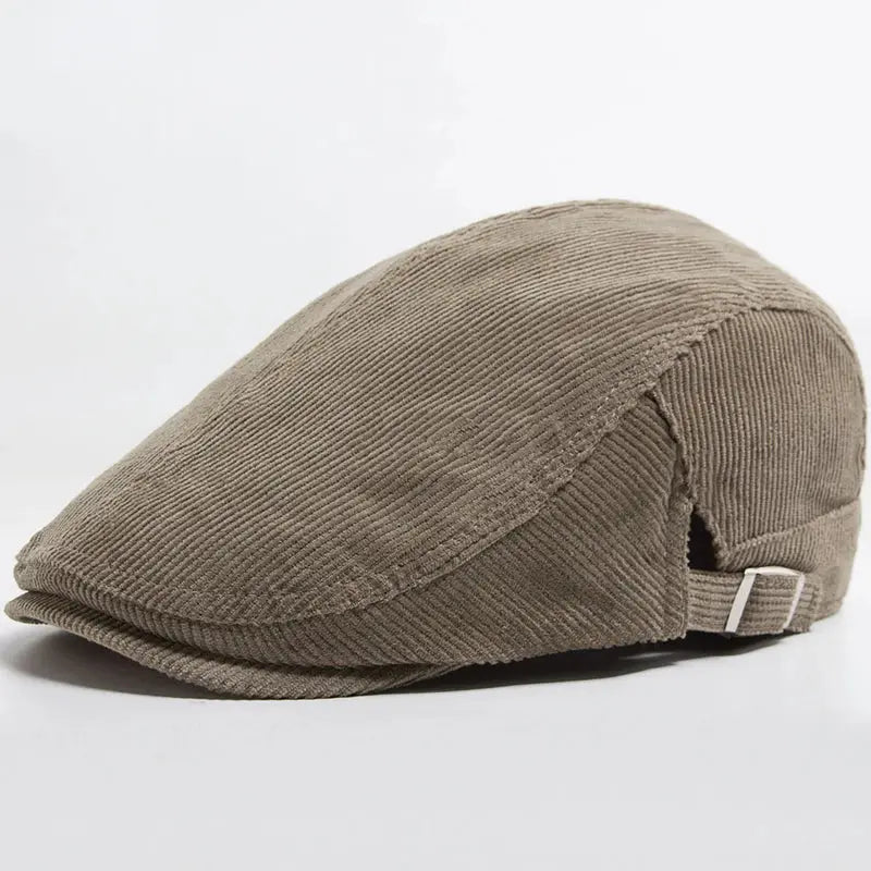 Corduroy Beret Spring Autumn Thick Warm Vintage Flat Hat - Rehmiar