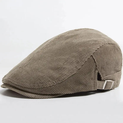 Corduroy Beret Spring Autumn Thick Warm Vintage Flat Hat - Rehmiar