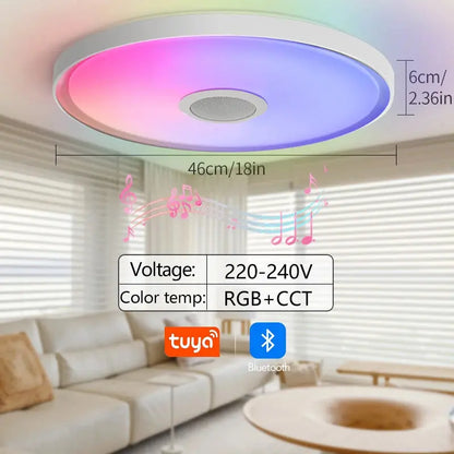 Smart RGB LED Ceiling Lamp – APP & Remote Control, Dimming, Music Sync with Speaker for Living Room & Bedroom - Rehmiar