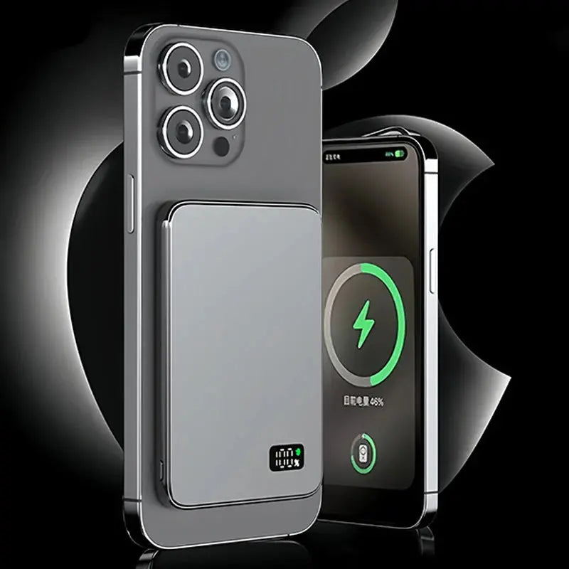 Ultra Thin MagSafe Power Bank – Magnetic Wireless Fast Charging with LED Display for iPhone, Samsung & AirPods - Rehmiar