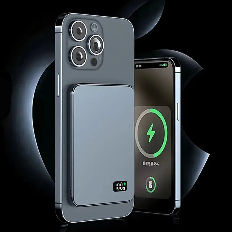 Ultra Thin MagSafe Power Bank – Magnetic Wireless Fast Charging with LED Display for iPhone, Samsung & AirPods - Rehmiar