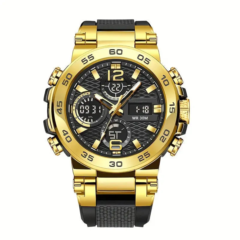 LSLONG Men’s Waterproof Digital Quartz Watch with Alarm & Dual LCD Display – Sports Wristwatch - Rehmiar