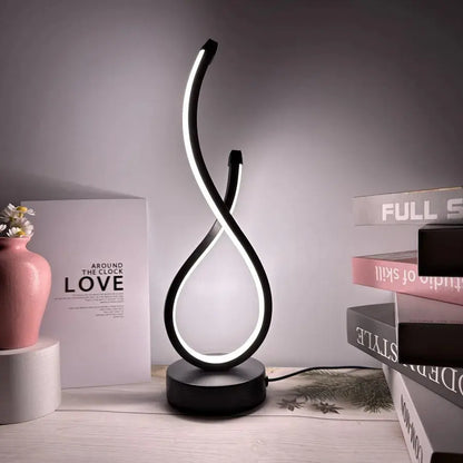 Creative Spiral LED Night Light – Dimmable 3-Color Table Lamp for Living Room, Office, Bedroom & Bedside Decor, USB Plug-In - Rehmiar