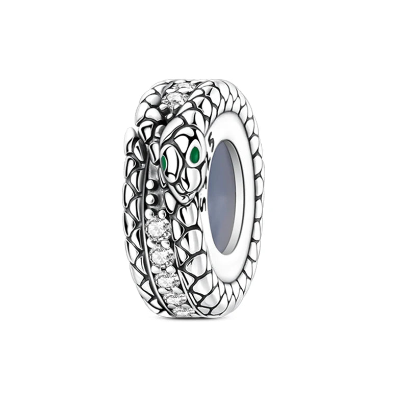 925 Sterling Silver Rainbow Zircon Beautifully Shaped Silicone Stopper Charms Beads - Rehmiar