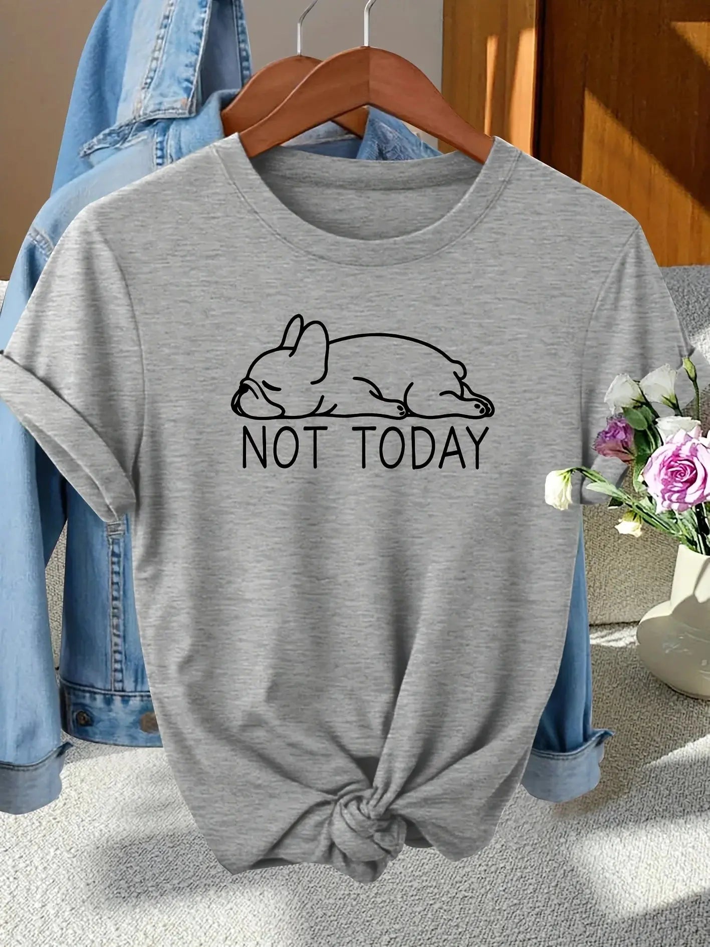 Women’s French Bulldog Graphic T-Shirt, Harajuku Short Sleeve Casual Streetwear Top - Rehmiar