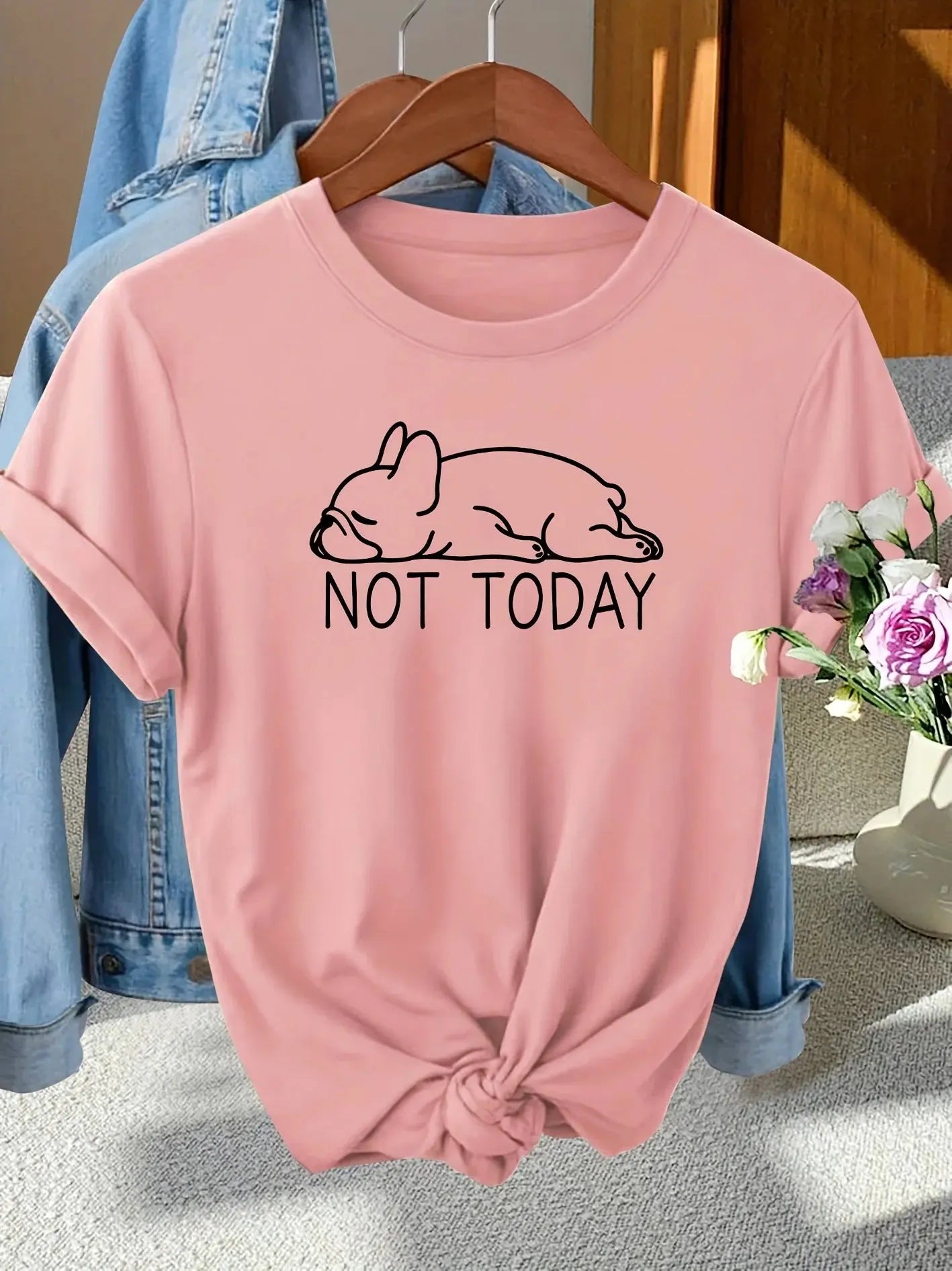 Women’s French Bulldog Graphic T-Shirt, Harajuku Short Sleeve Casual Streetwear Top - Rehmiar