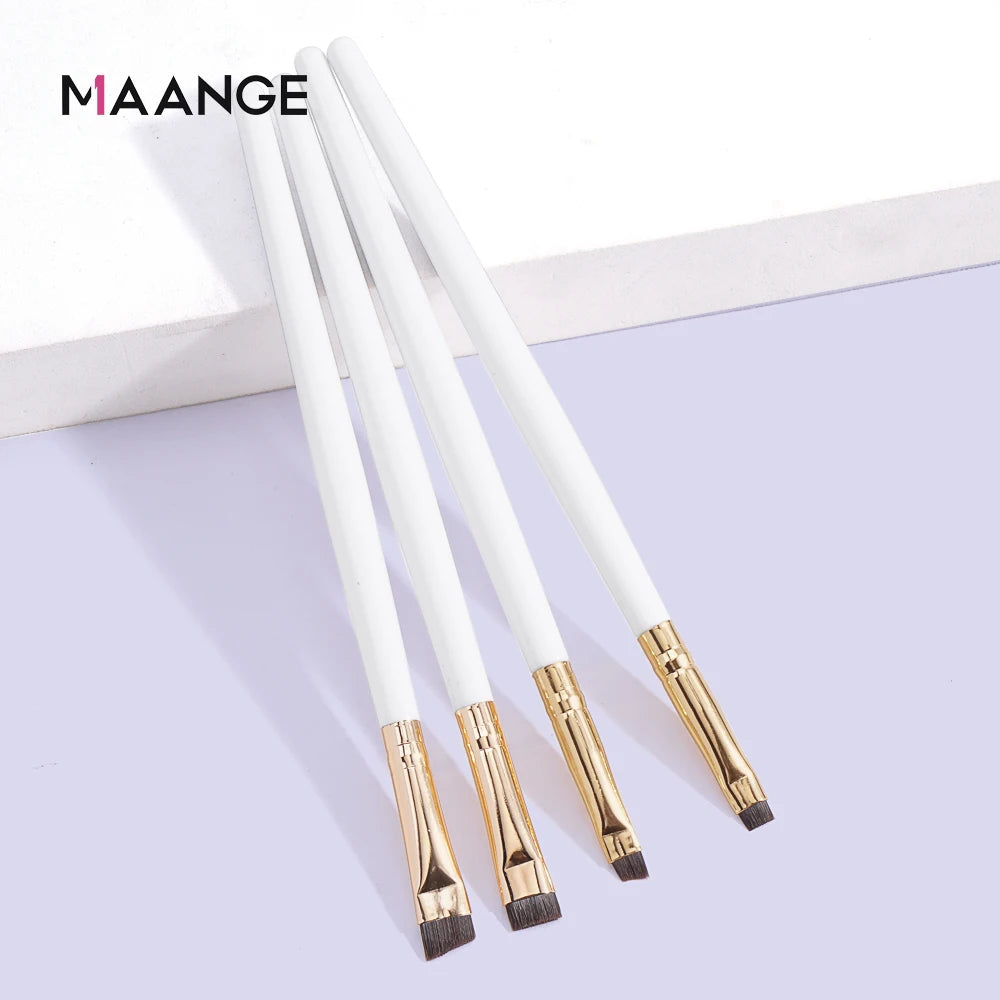 MAANGE 4 Pieces Eyebrow Contour Makeup Brush Eyeliner Brush Portable Small Angle Eyebrow Brush
