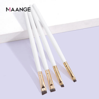 MAANGE 4 Pieces Eyebrow Contour Makeup Brush Eyeliner Brush Portable Small Angle Eyebrow Brush