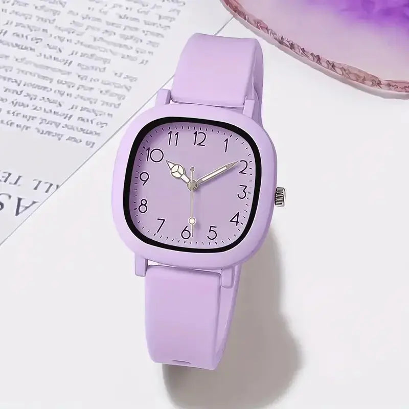1/3/10PCS Women’s Silicone Band Quartz Watch Set – Casual Trendy Dial Wristwatches (No Box) - Rehmiar